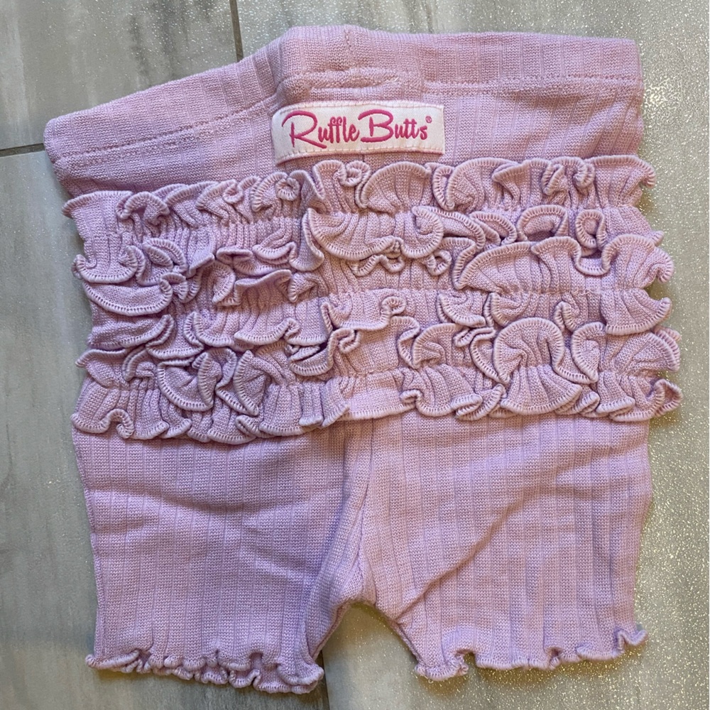 NWT RuffleButts Textured Soft Lilac Snuggly Pajamas Matching Set, infant 0-3M - Picture 12 of 14